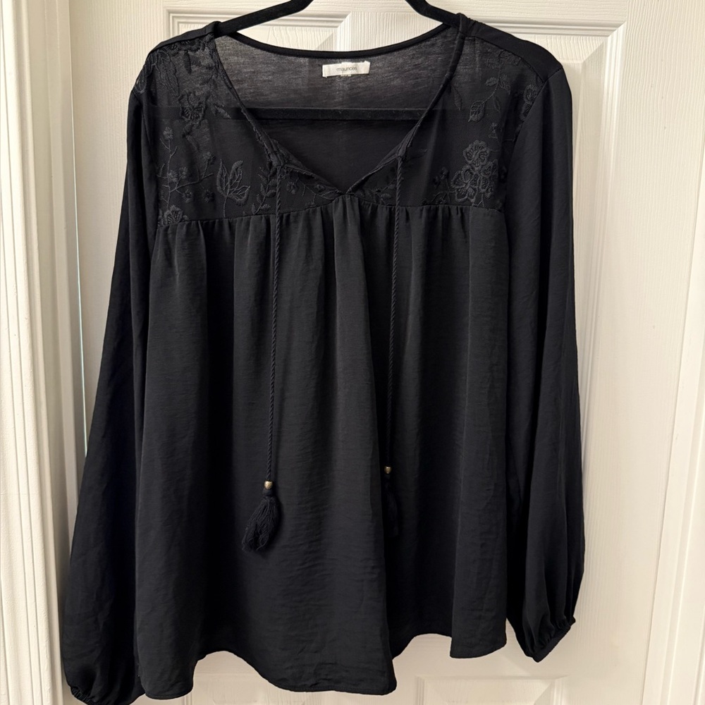 Maurices Elegant Black Blouse